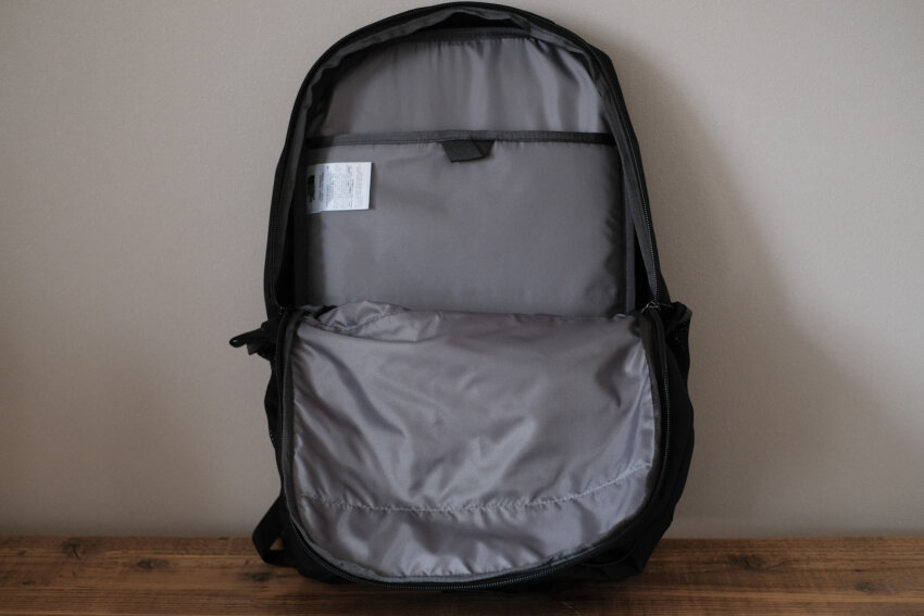 ノースフェイス　ジェスターのメインコンパートメント